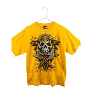 Rudeboyz Tribal Skull Yellow Graphic Tee NWT Boys Size XL